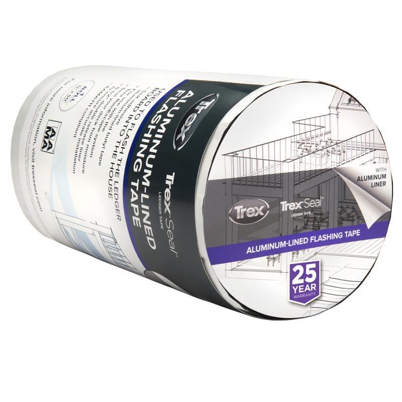 TrexSeal TS0043 11 in. W X 25 ft. L Rubber Aluminum Lined Ledger Tape Black