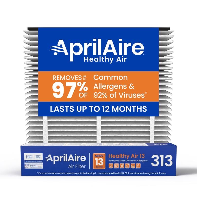 AprilAire 313 20 in. W X 20 in. H X 4 in. Synthetic Fiber 13 MERV Pleated Air Cleaner Cabinet Air Filter