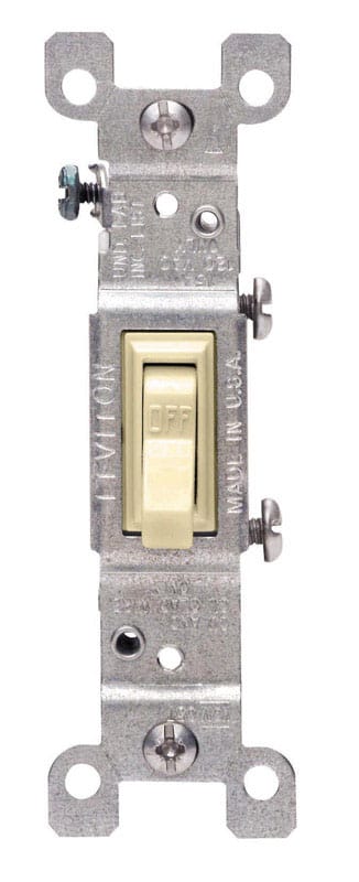 Leviton 01451-2IS 15 amps Single Pole Toggle AC Quiet Switch Ivory 1 pk