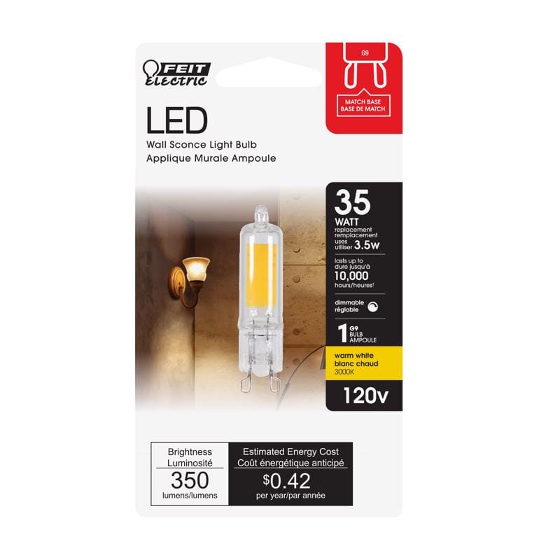 Feit BP35G9/830/LED T4 G9 LED Bulb Bright White 35 Watt Equivalence 1 pk