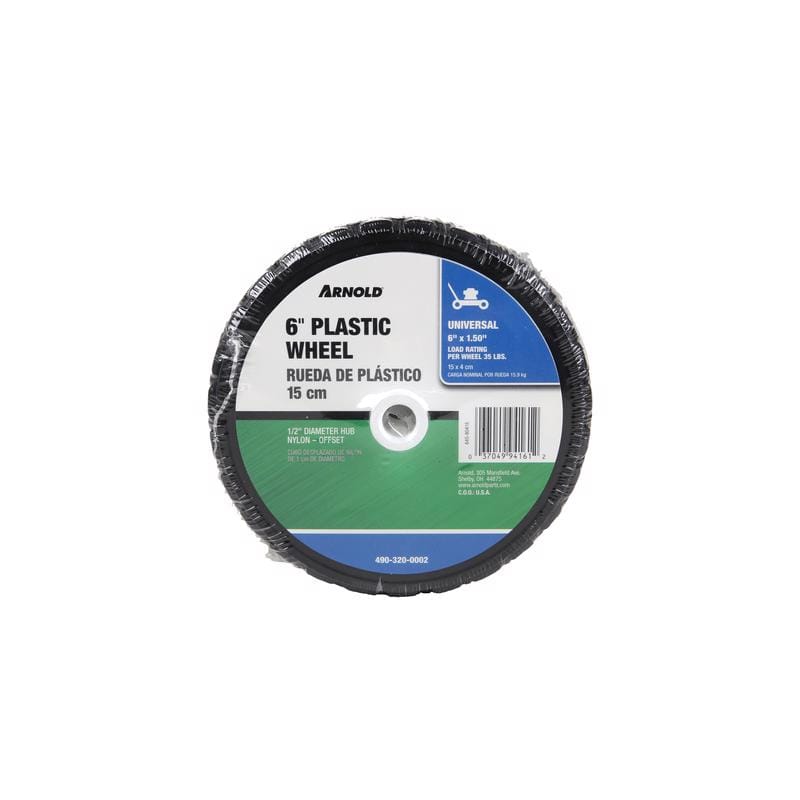 Arnold 490-320-0002 1.5 in. W X 6 in. D Plastic Lawn Mower Replacement Wheel 35 lb