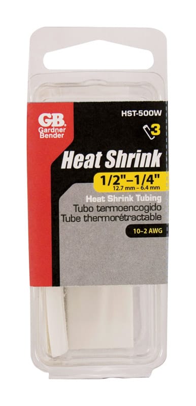 Gardner Bender HST-500W 1/2 in. D Heat Shrink Tubing White 3 pk