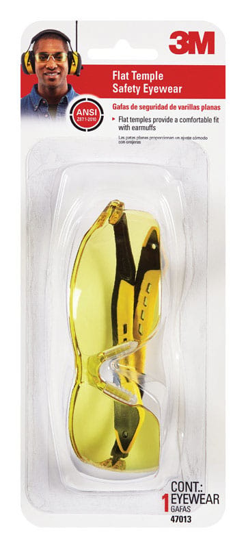 3M 47013H1-DC Safety Glasses Amber Lens Black/Yello