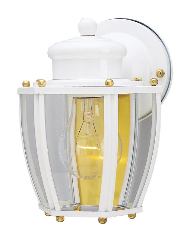 Westinghouse 6696248 Semi-Gloss Gold/White Switch Incandescent Wall Lantern