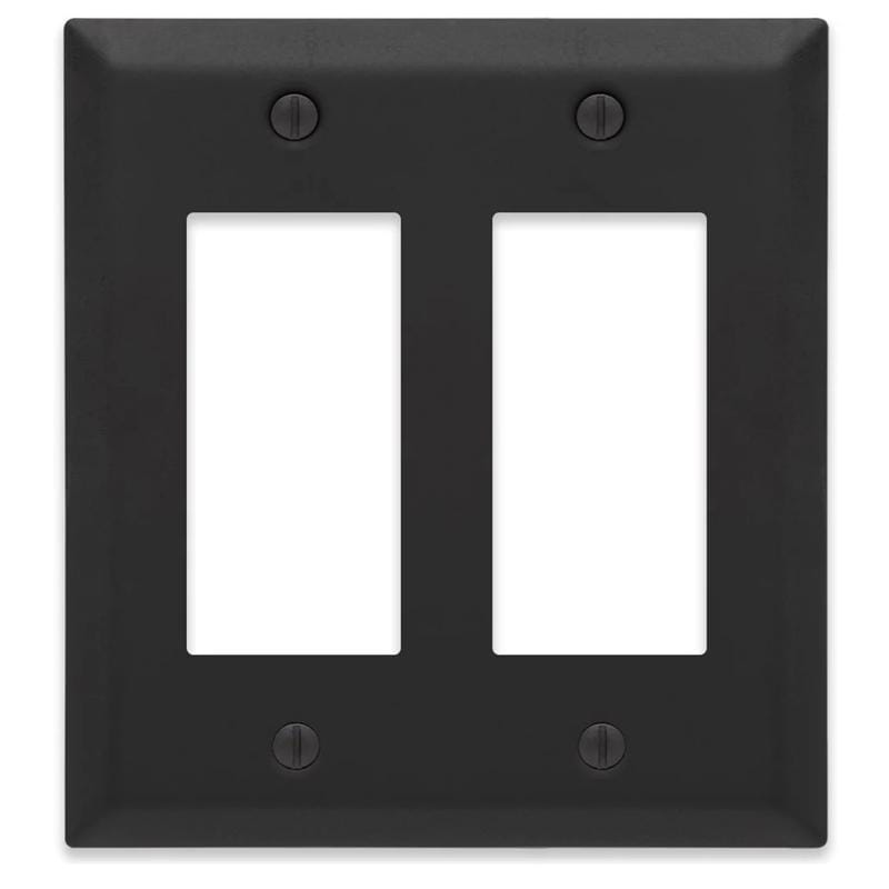 Amerelle 163RRMB Century Matte Black 2 gang Steel Wall Plate 1 pk