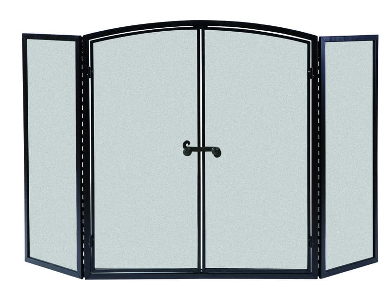Panacea 15119 Black/Gray Matte Metal Fireplace Screen