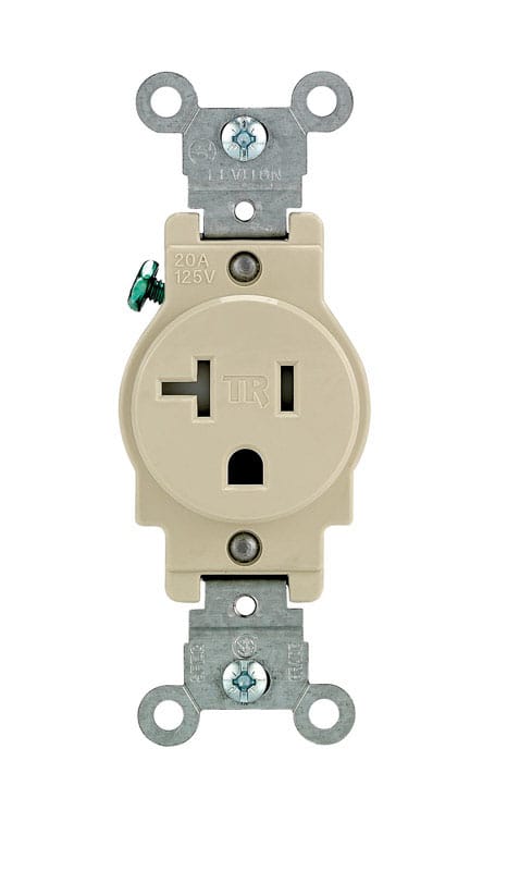 Leviton T5020-0IS 20 amps 125 V Single Ivory Outlet 5-20R 1 pk