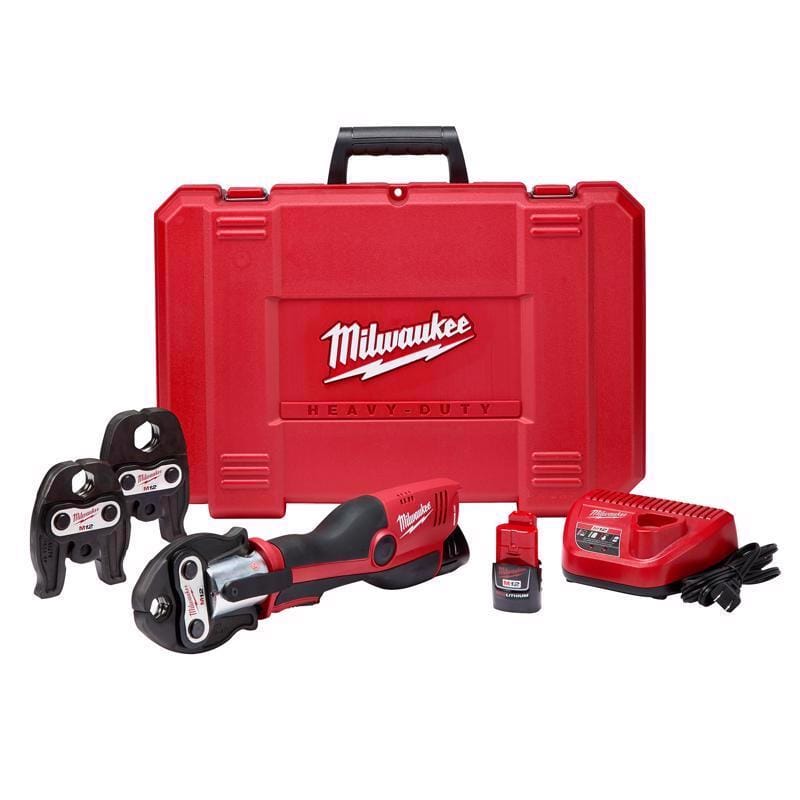 Milwaukee 2473-22 M12 Force Logic Cordless Press Tool Kit with Jaws Black/Red 8 pc