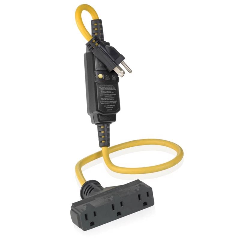 Leviton GSCA1-3TC Outdoor 3 ft. L Black/Yellow Extension Cord 14/3 SJTW