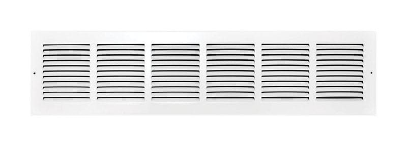 Tru Aire C17030X06 30 in. H X 6 in. W 1-Way Powder Coat White Steel Return Air Grille