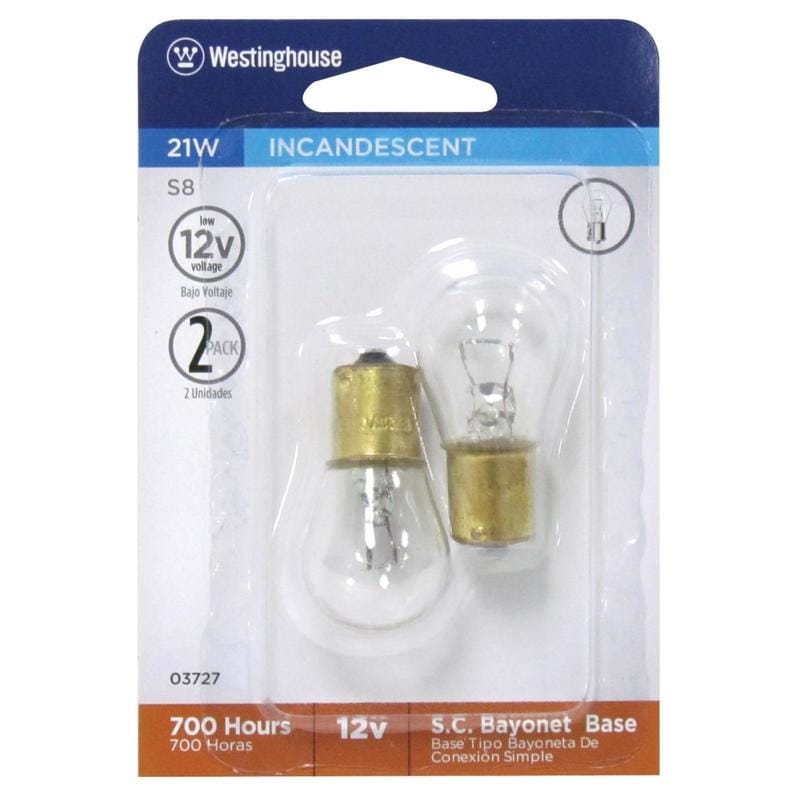 Westinghouse 0372700 21 W S8 Specialty Incandescent Bulb BA15W Bayonet Warm White 2 pk
