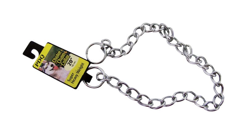 PDQ 12520 Silver Chain Steel Dog Collar Large/X-Large