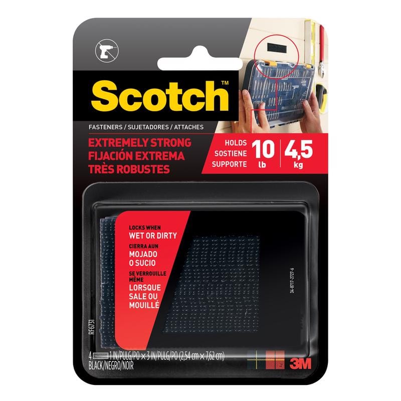 Scotch RF6731 Medium Foam Hook and Loop Fastener 3 in. L 2 pk