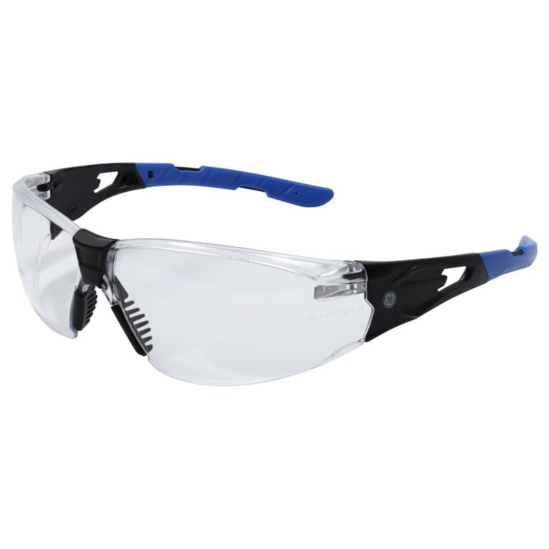 General Electric GE205CAF 05 Series Anti-Fog Impact-Resistant Safety Glasses Clear Lens Black/Blue Frame 1 pk