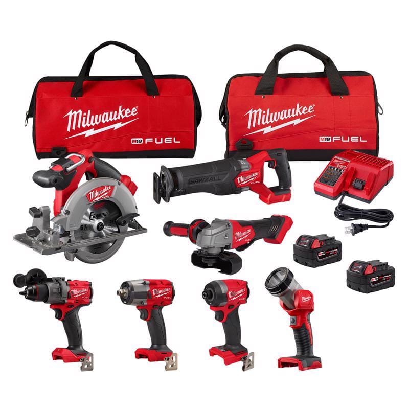 Milwaukee 3697-27 M18 FUEL Cordless Brushless 7 Tool Combo Kit