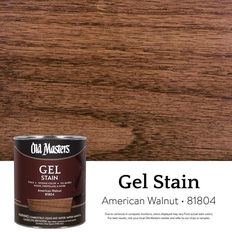 Old Masters 81804 Semi-Transparent American Walnut Oil-Based Alkyd Gel Stain 1 qt