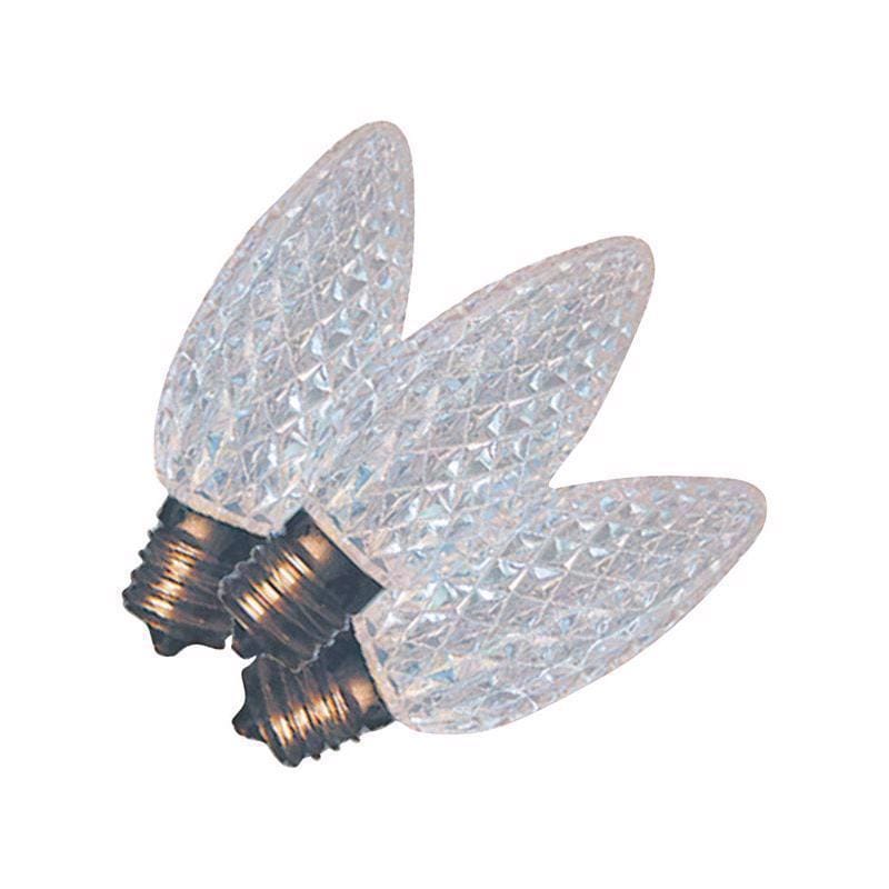 Holiday Bright Lights BU25LEDFC9-TCWA LED C9 Cool White 25 ct Replacement Christmas Light Bulbs