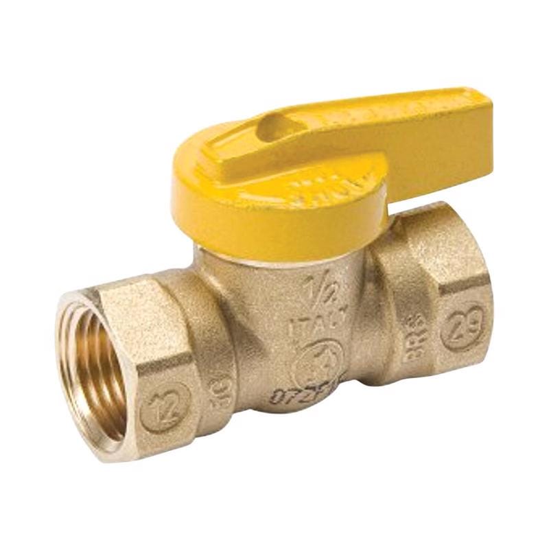 Homewerks VGV1LHB3 1/2 in. Brass FIP Ball Valve Quarter-Turn Lever For Gas