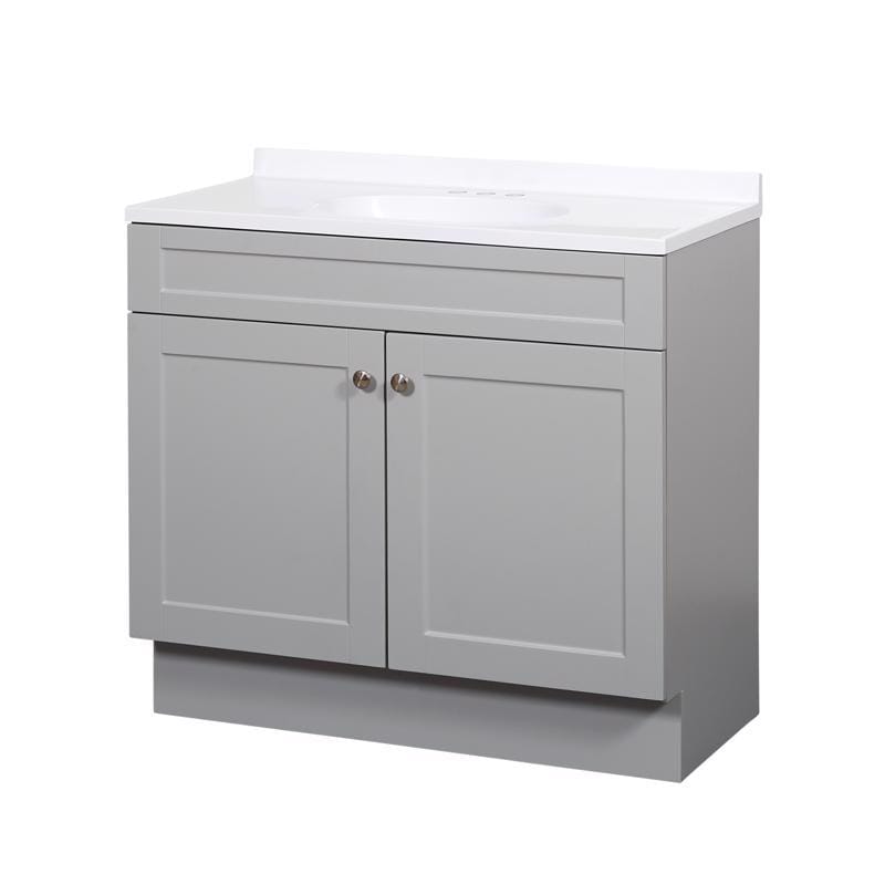 Zenna Home SBC36GY Single Gray Bathroom Vanity 36 in. W X 18 in. D X 35 in. H