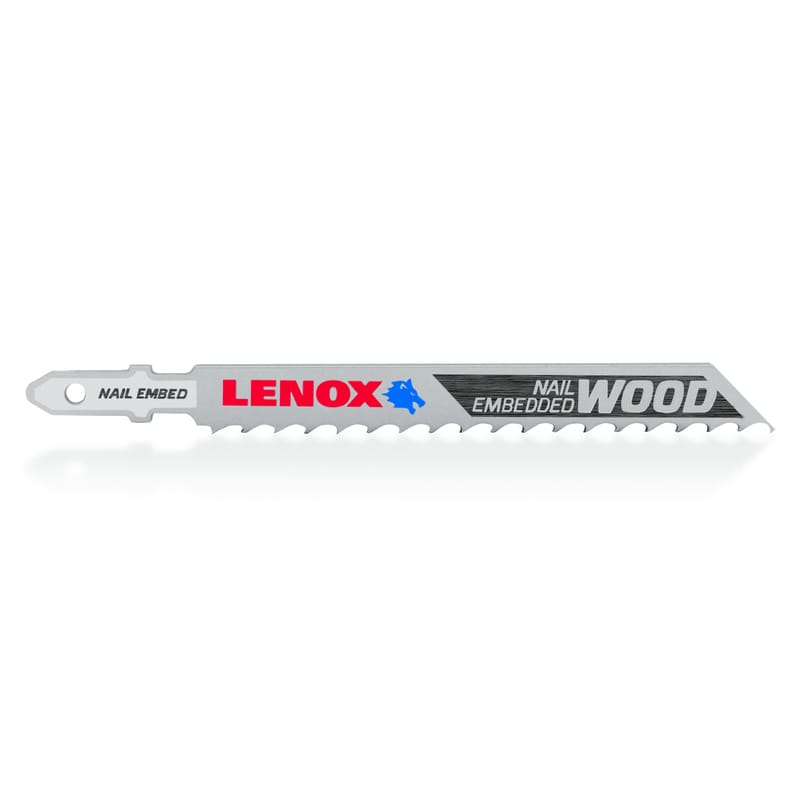 Lenox 1991406 4 in. Bi-Metal T-Shank Nail-Embedded Wood Jig Saw Blade 6 TPI 3 pc