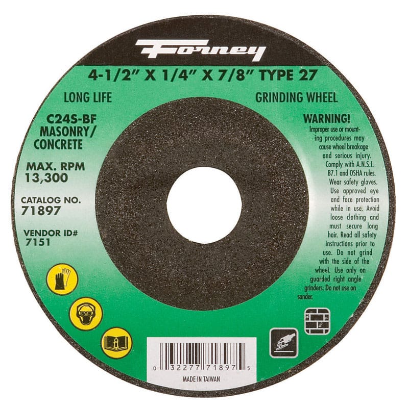 Forney 71897 4-1/2X1/4X7/8" Grd Whl 72381