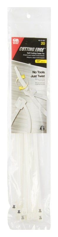 Gardner Bender 45-311SC 11 in. L Clear Self-Cutting Cable Tie 20 pk