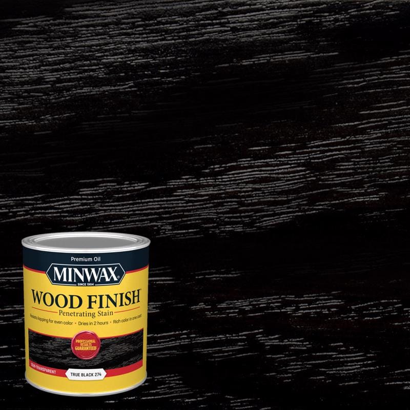 Minwax 700514444 Wood Finish Semi-Transparent True Black Oil-Based Penetrating Wood Stain 1 qt