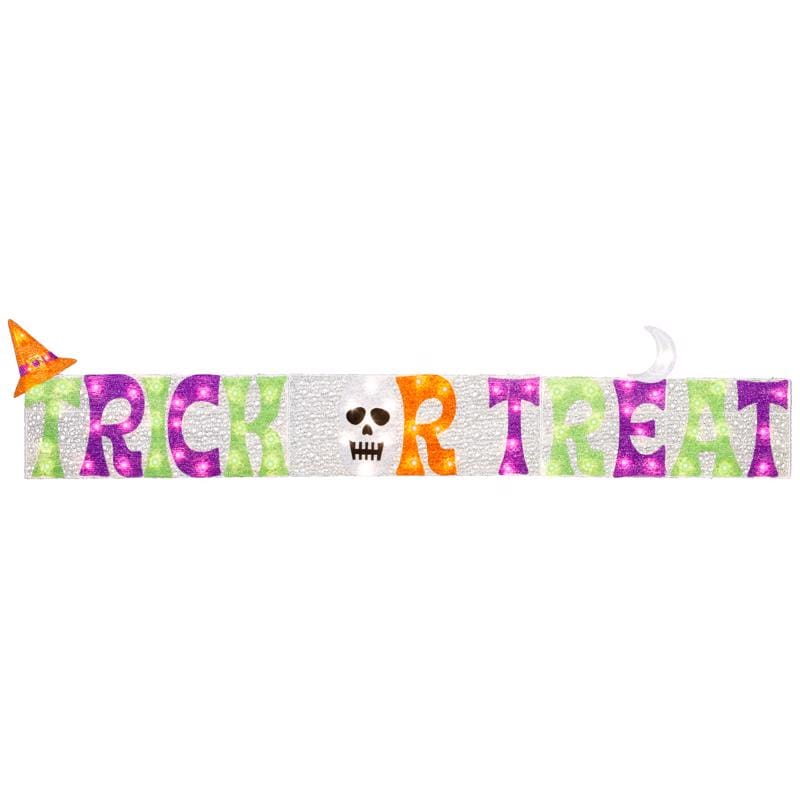 Gemmy 224617 Flat-tastics 16 in. LED Prelit Trick-or-Treat Yard Sign Halloween Decor