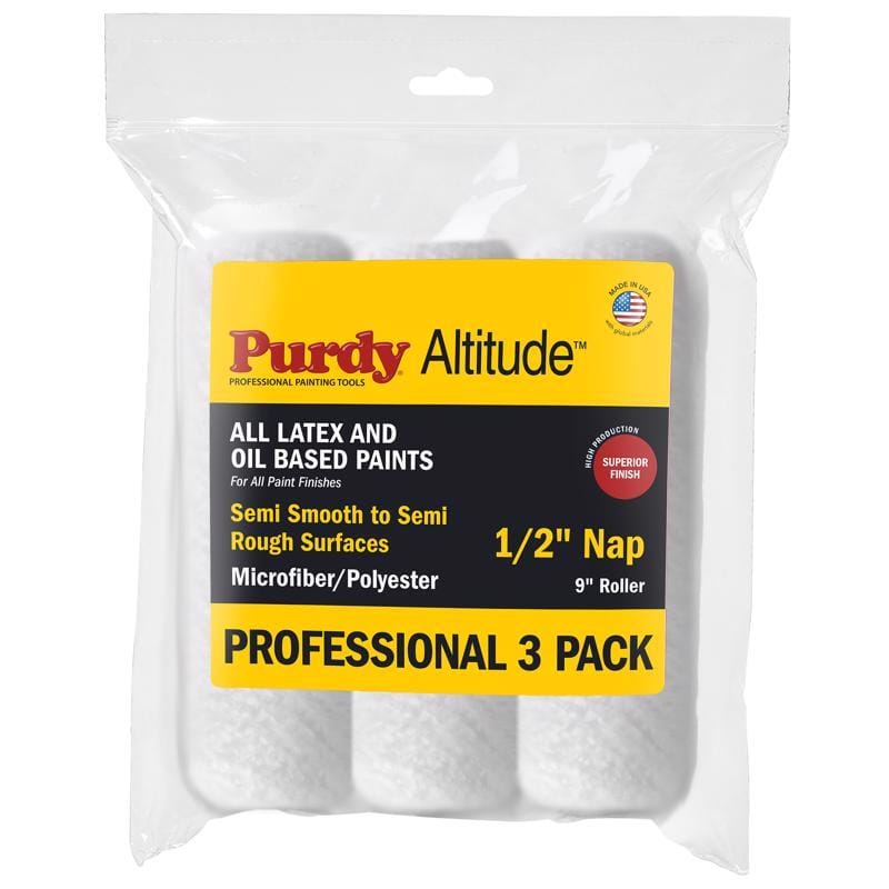 Purdy 14E613300 Altitude Poly Micro 9 in. W X 1/2 in. Regular Paint Roller Cover 3 pk