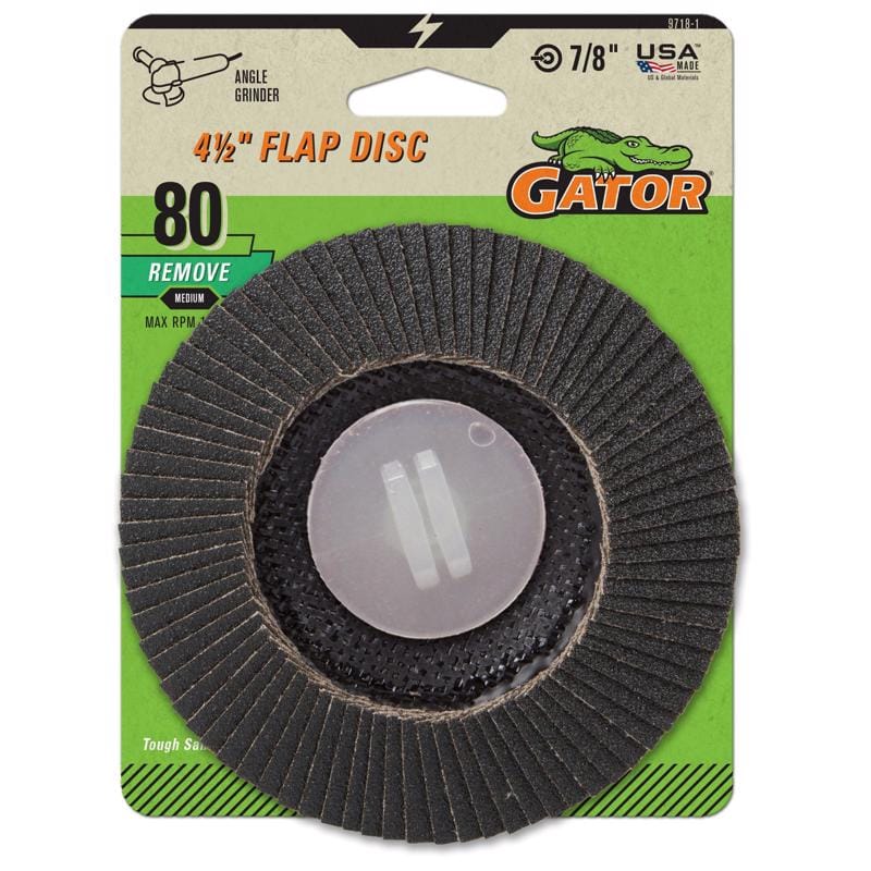 Gator 9718 4-1/2 in. D X 7/8 in. Zirconia Aluminum Oxide Flap Disc 80 Grit 1 pk