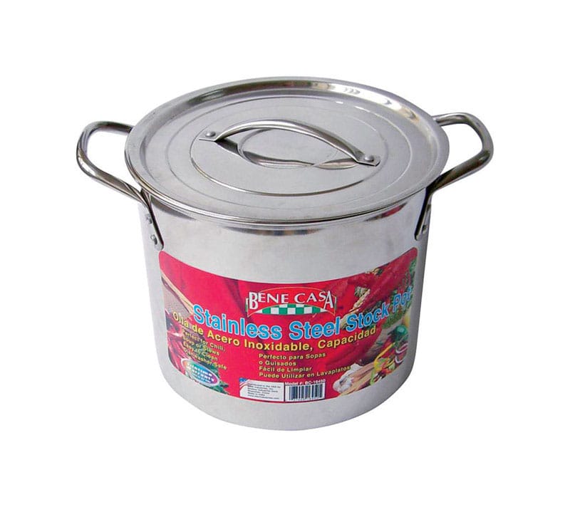 Bene Casa BC-16460 Stainless Steel Stock Pot 9.21 in. 12 qt Silver