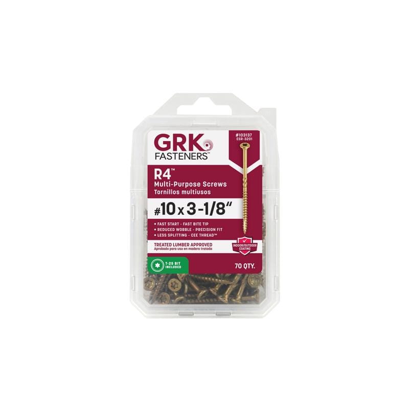 GRK Fasteners 103137 No. 10 X 3-1/8 in. L Star Climatek W-Cut Multi-Purpose Screws 1 pk