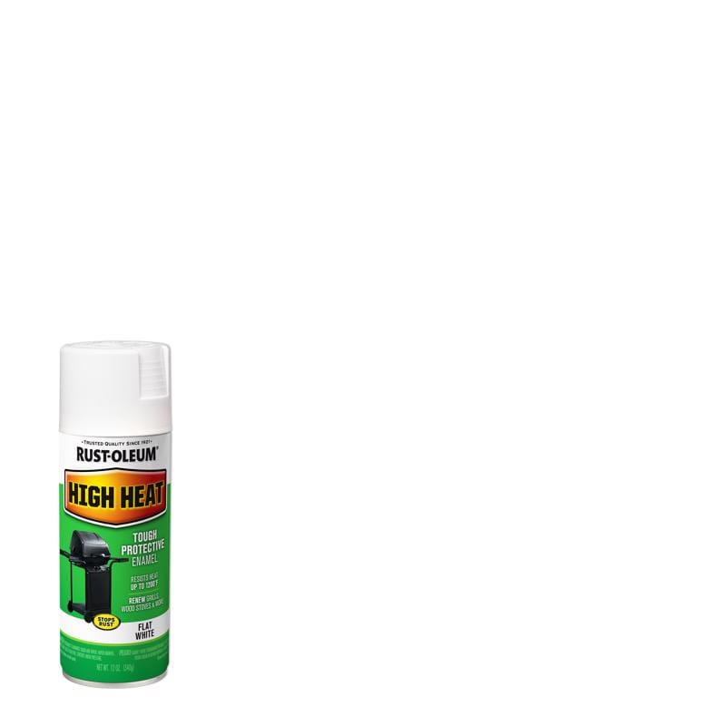 Rust-Oleum 7751830 Specialty Flat White High Heat Spray Paint 12 oz
