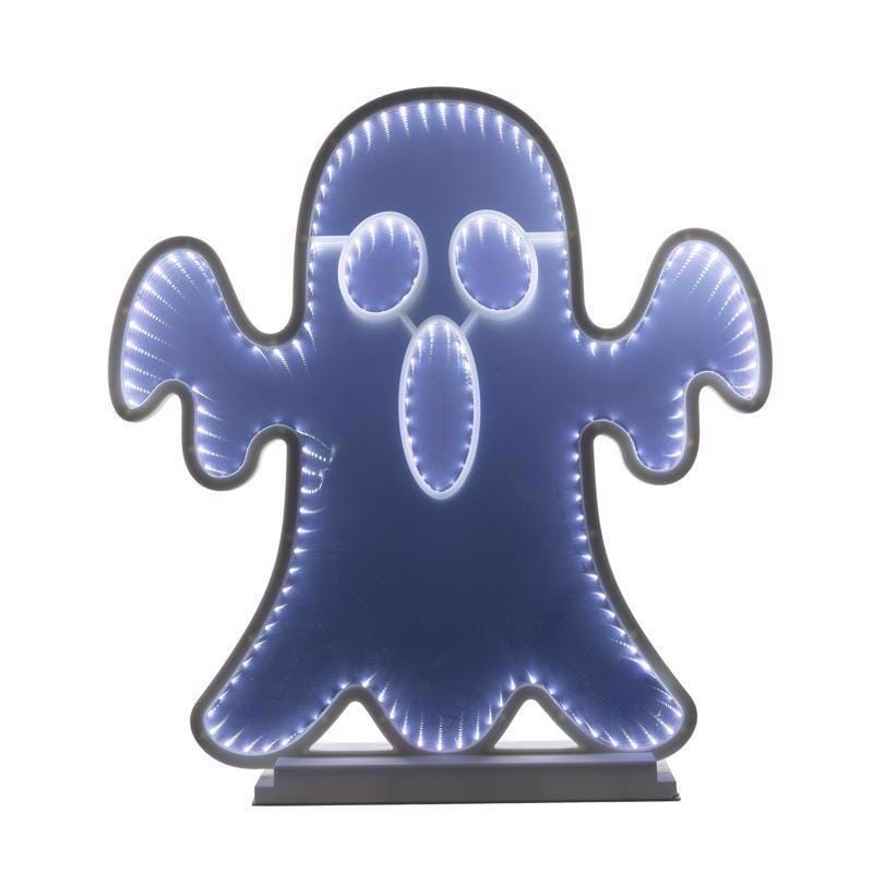 Celebrations 22-09009A Halloween White 23 in. LED Prelit Ghost Infinity Halloween Decor