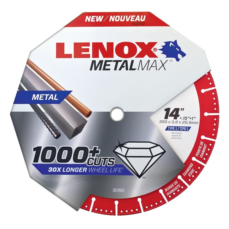 Lenox 1972932 MetalMax 14 in. D X 1 in. X .13 in. thick Diamond/Metal Metal Cut-Off Blade 1 pc