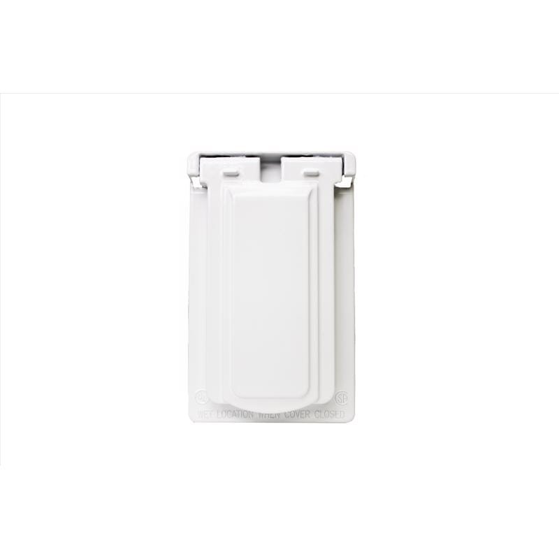 Sigma Engineered Solutions 14248WH Rectangle Die-Cast Metal 1 gang 4.57 in. H X 2.83 in. W Vertical GFCI Cov