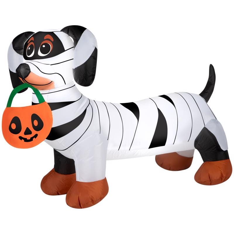 Gemmy 556704 2.6 ft. Prelit Mummy Dog with Pumpkin Inflatable