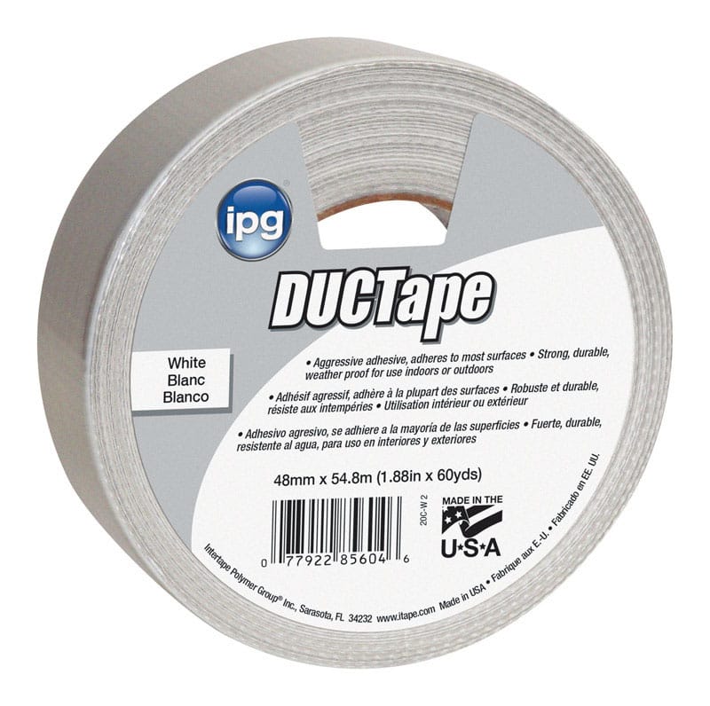 Ipg 20C-W 2 JobSite 1.88 in. W X 60 yd L White Duct Tape