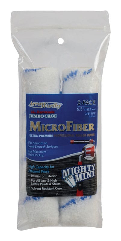 ArroWorthy 6.5-MFR3JC 0650 Microfiber 6.5 in. W X 3/8 in. Jumbo Paint Roller Cover 2 pk