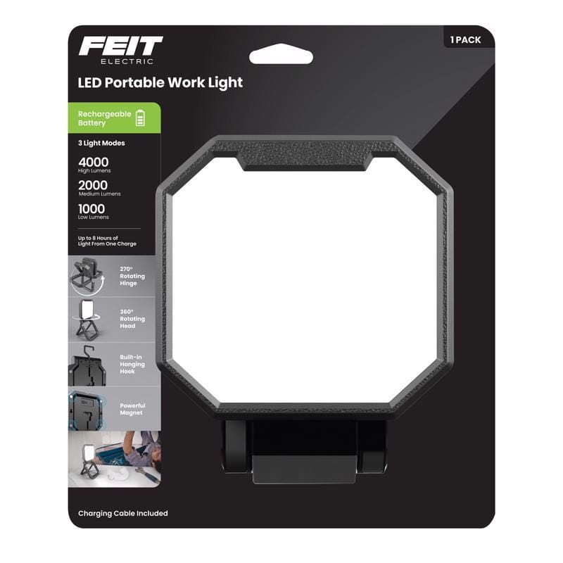 Feit Electric WORK4000FOLDBAT Feit 4000 lm LED Rechargeable Stand (H or Scissor) Folding Worklight
