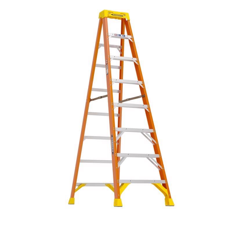 Werner 6208 8 ft. H Fiberglass Step Ladder Type IA 300 lb. cap.
