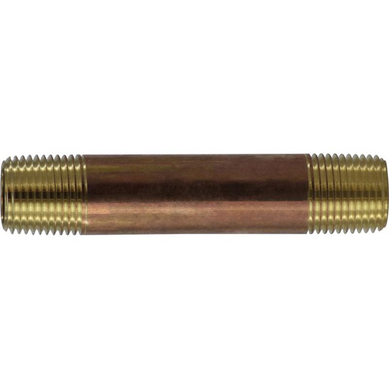 Anderson Metals 38300-06 3/8 in. MPT in. X 3/8 in. D MPT Red Brass Close Nipple 1 in. L