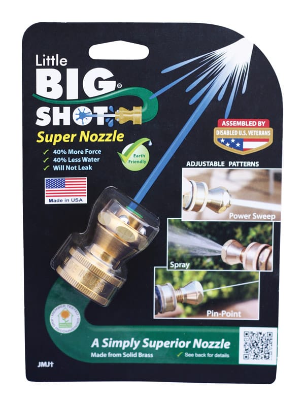 Little Big Shot LBS-106 3 Pattern Adjustable Continuous Brass Hose Nozzle
