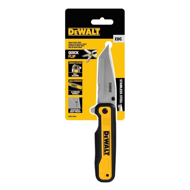 Dewalt DWHT10994 Tanto Black/Yellow Stainless Steel > 6 in. Pocket Knife