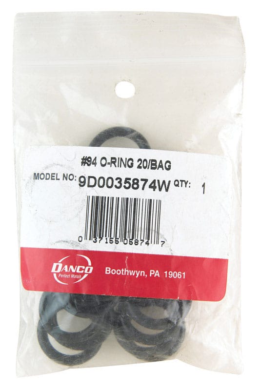 Danco 35874W 7/8 in. D X 5/8 in. D #94 Rubber O-Ring 20 pk