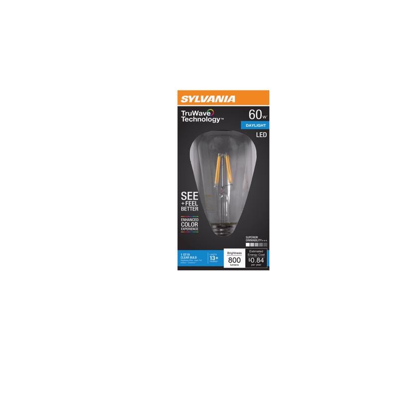 Sylvania 41331 Truwave ST19 E26 (Medium) LED Bulb Daylight 60 Watt Equivalence 1 pk