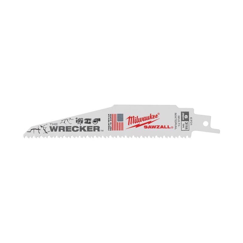 Milwaukee 48-00-5701 Sawzall Blade 8T 6" Wrecker 5 Pack