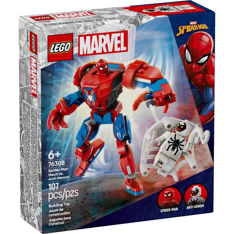 Lego 76308 Super Heroes Spider-Man Mech vs. Anti-Venom Building Set Multi 107 pc