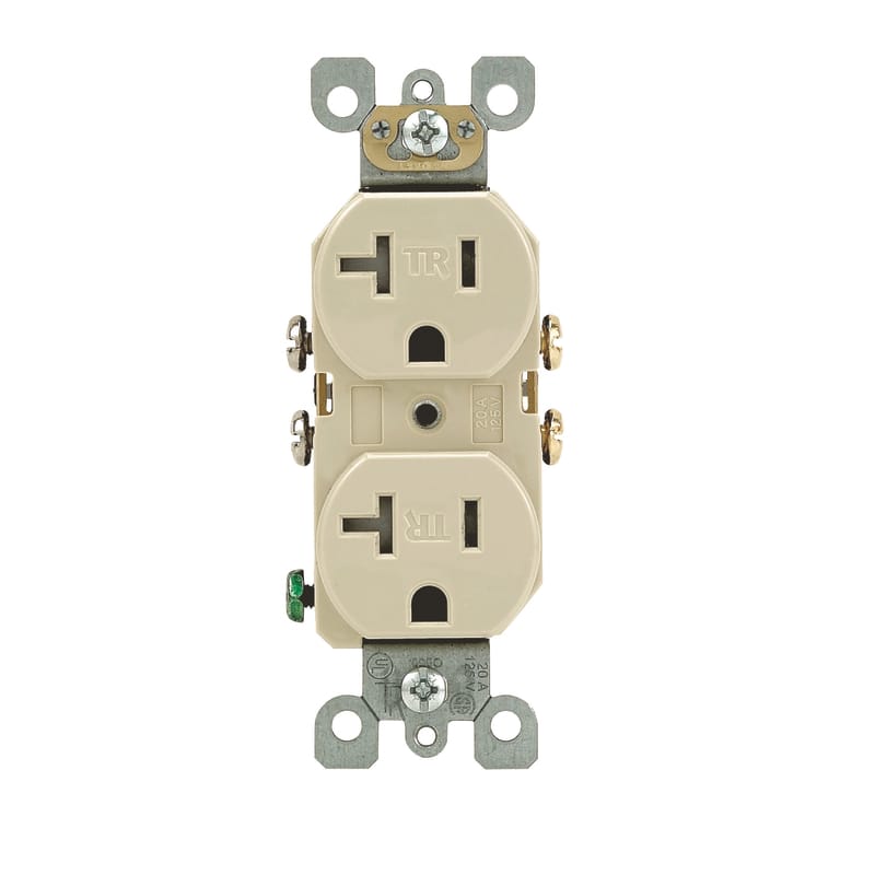 Leviton T5820-R61-0IS 20 amps 125 V Duplex Ivory Tamper Resistant Outlet 5-20R 1 pk