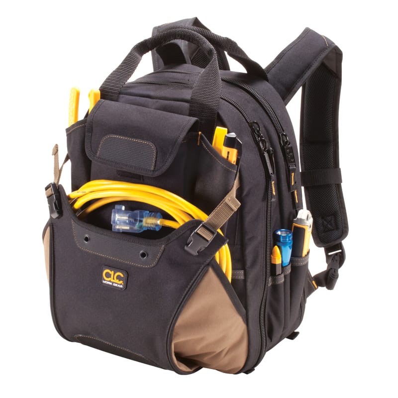 CLC 1134 7.5 in. W X 16 in. H Polyester Backpack Tool Bag 44 pocket Black/Tan 1 pc